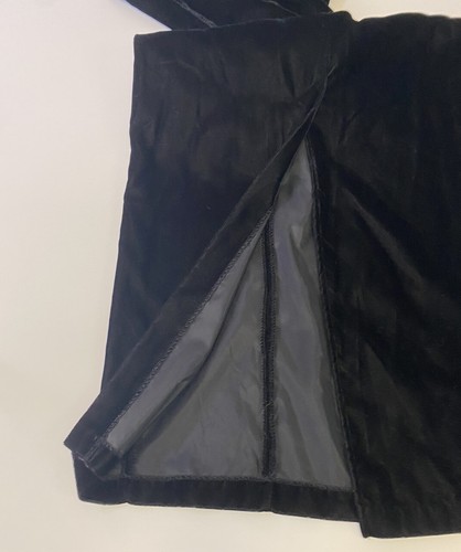 Vintage Rampage Damen schwarz Crushed Samt ärmellos Midi Slip Kleid 90er Y2K Gr. 9 - Bild 7 von 7