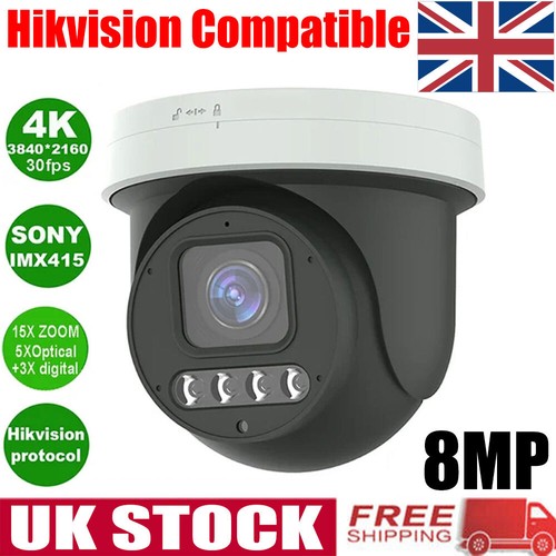 Hikvision Compatible 15X Zoom 8 MP 20 fps POE Human Auto Tracking PTZ IP Camera