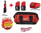 Brand New Milwaukee 2457-20 3/8" Ratchet Tool & (2)-2.0 AH, CHG &Tool Bag