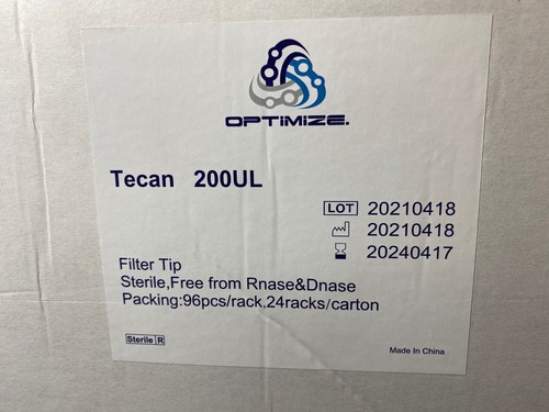 OPTIMIZE 200μL Tecan Liquid Handling Pipette Tips Filtered Sterile (2304/cs) - Bild 3 von 4