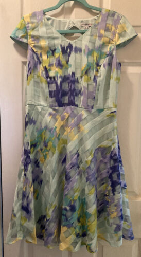 Isaac Mizrahi Fit & Flare Dress Size 8 Aqua Blue Y
