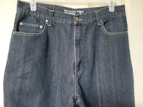 RK Icon Denim Jeans Straight Fit 34x34 Light Wash - Picture 3 of 8