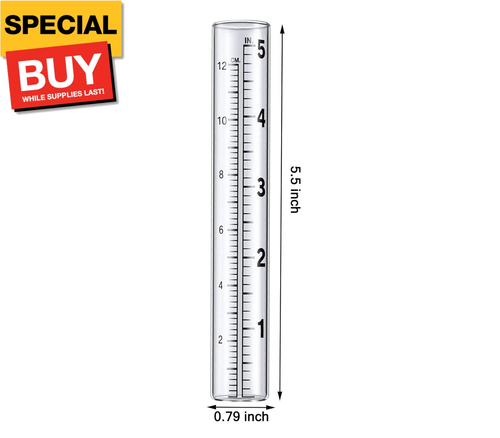 Rain Gauge, 6 Packs of 5" Capacity Rain Gauge Plastic Replacement Tubes for Yard - Picture 3 of 6