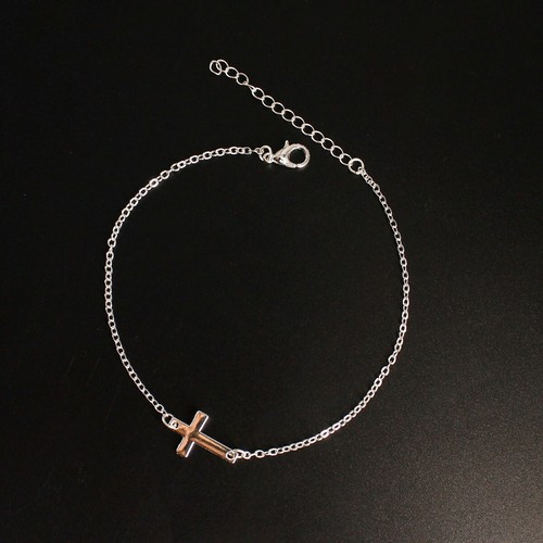 Moda Mujeres Joyería Tobillera Pulsera Simple Jesús Cruz Tobillo Cadena 0648 - Imagen 3 de 7