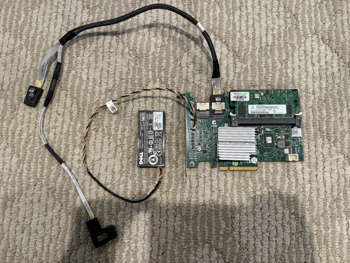 DELL 0W56W0 PERC H700 RAID Controller w/Cable Y690K & Batt. 0NU209