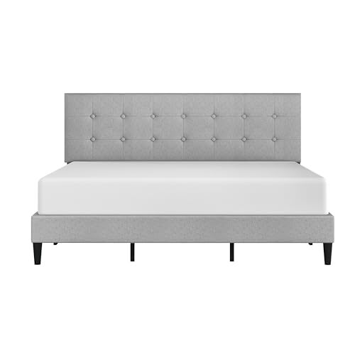 , Hendrix King Upholstered Bed, Light Gray - Picture 5 of 8