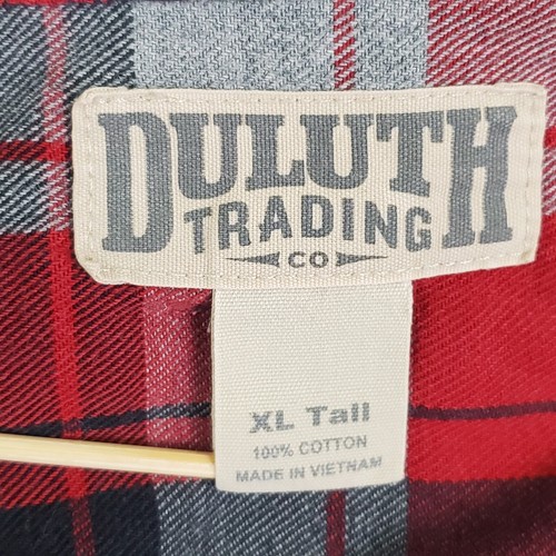 Duluth Trading Co Flanellhemd Herren XLT XL Tall rot kariert - Bild 3 von 13