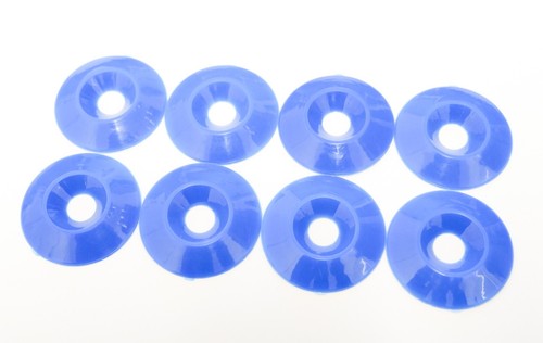 Set of 8 Nylon M8 x 32mm CSK Countersunk Lightweight Kart Seat Washers Blue - Picture 2 of 3