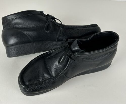 Clarks Stinson Chukka Stiefel Schuh Mokassins Wallaby schwarz Leder Herren Gr. 10,5 M " - Bild 8 von 8