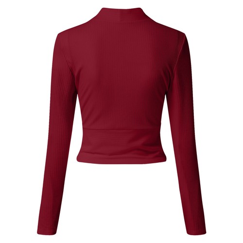 Women Fashion Sexy Tops Casual Solid V Neck Knitting Holiday Slim Shirt Blouse - Picture 12 of 15