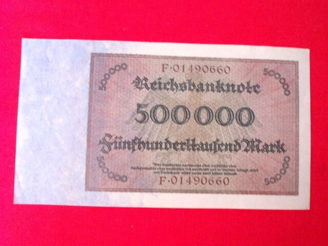 500 000 Mark Reichsbanknote 1.5.1923 Deutschland (unc. mit lfd. Nr.) 500 000 Mark Reichsbanknote 1.5.1923 Deutschland (unc. mit lfd. Nr.)