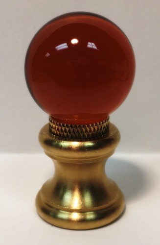 LAMP FINIAL-GLASS ORB IN 12 COLORS-SOLID BRASS BASE W/DUAL THREAD (1-Pc.) - Picture 38 of 40