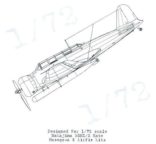 Dead Design 1/72 B5N1/2 KATE NATIONAL INSIGNIA with WHITE OUTLINE PAINT MASK - Picture 3 of 3