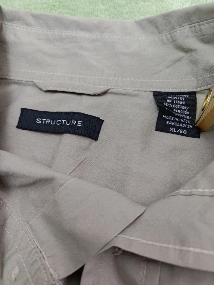 Structure Mens XL Gray Button Up Long Sleeve Shirt - Image 3 of 4