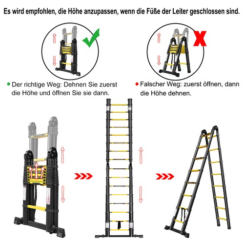 Klappleiter Teleskopleiter Multigerüst Mehrzweckleiter Anlegeleiter Baugerüst ++ - Bild 7 von 22