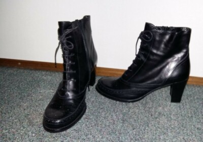 Accatino elegante Stiefelette Schnürstiefelette schwarz 40 Absatz 8 cm, NP 199 