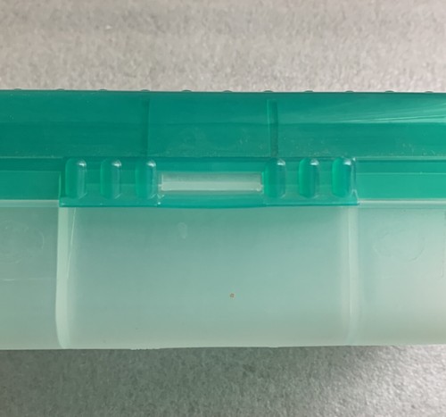 SpaceMaker Retro Plastic Pencil Boxes Green Purple Translucent Vtg 11” &  8” - Bild 4 von 11