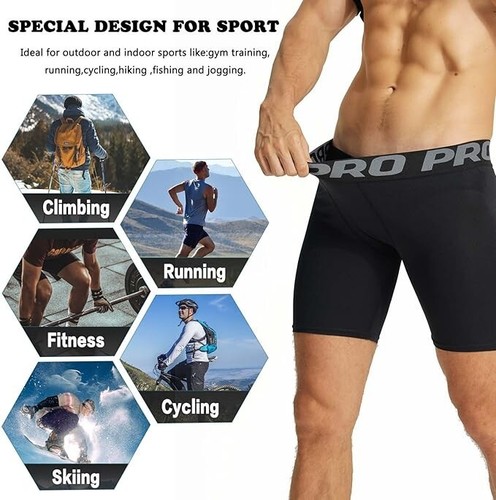 Kompressionsshorts 3er Pack Gr. XL schnelltrocknend Base Layer Gym Laufen Sport BH3 - Bild 6 von 6