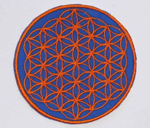 Round Sew On Patch Nepalese Made 8.5cm Flower of Life - Various Colours - Picture 14 of 15