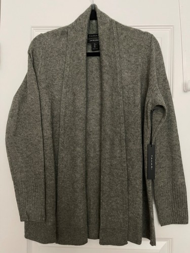 NEW w TAGS TAHARI SIZE LARGE HEATHER GREEN CASHMERE CARDIGAN SWEATER