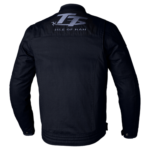 RST IOM TT Crosby 2 Classic Canvas CE Motorcycle Motorbike Textile Jacket Black - Picture 2 of 2