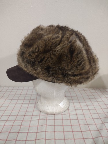 Gorra de invierno de piel sintética marrón para mujer talla única cálida elegante linda retro divertida - Imagen 5 de 6