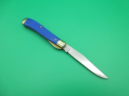 Vintage Schrade 194OT Gunstock Liner Lock Folding Pocket Knife USA Blue - Picture 5 of 9
