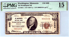 1929 $10 National Banknote Worthington Mn, Ch# 8989 Pmg 15 Choice Fine
