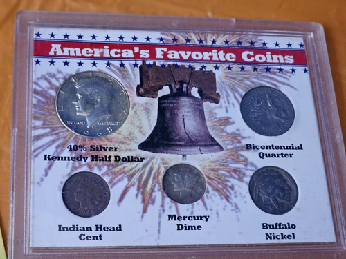 America's Favorite Coins Set 40% Silver Kennedy Half Dollar Mercury Dime Nickel - Picture 1 of 6
