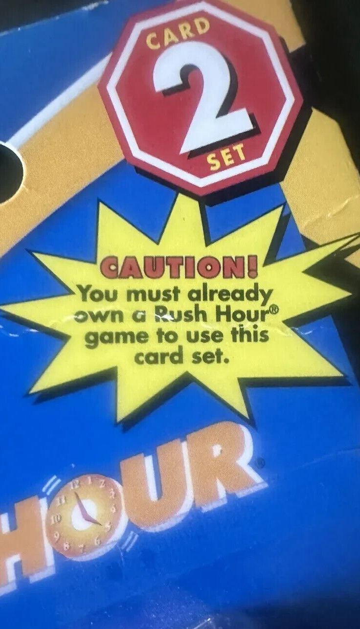 Rush Hour Traffic Jam Game Card Set 2 Puzzle Expansion ONLY 1997