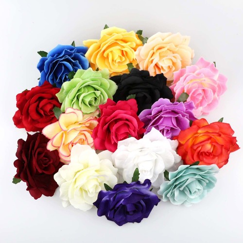 10cm Artificial Silk Rose Flower Heads For DIY Hairpin Corsages Bouquet Making - Picture 13 of 29