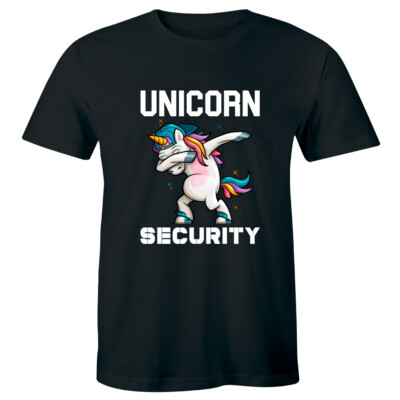 Unicorn Security with Funny Rainbow Unicorn Dabbing Mens T-Shirt Birthday Party