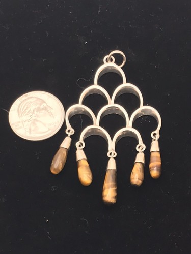 Miguel Melendez Taxco Sterling Pendant Mid Century Modernist MCM - Picture 8 of 8