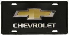 " Chevrolet " Bowtie Metal License Plate Tag NEW Embossed Garage