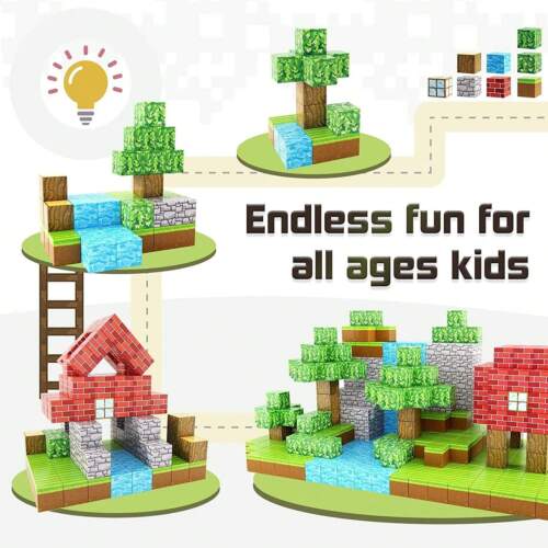 240PCS Magnetic Building Blocks- Magnetic Cube Stacking, 192pcs/ 144pcs Build Fo - Picture 19 of 34