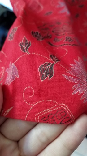 Vintage 24/7 365 Red Asian Floral Pattern Cotton Mini Skirt USA Size XS 26" - Picture 4 of 4
