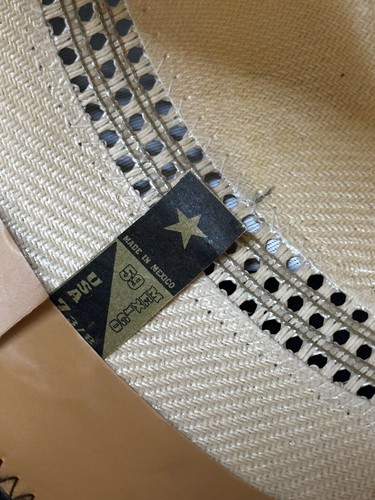 VINTAGE WESTERN EXPRESS INC BRAND WESTERN HAT Size 7-3/8 Hard Woven Fabric White - Picture 15 of 16