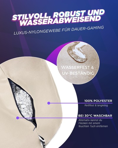 Patchhome Gamer Sitzsack Sitzkissen Bean Bag in diversen Farben  fertig befüllt - Bild 68 von 167