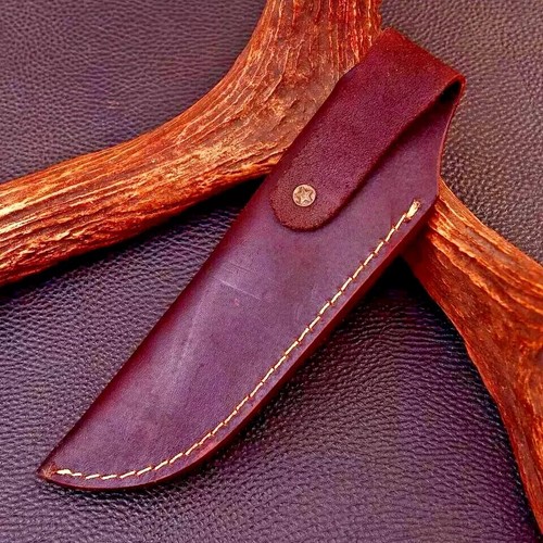 GENUINE LEATHER SHEATH CUSTOM HANDMADE FIXED BLADE KNIFE / HOLSTER 1305 - Picture 4 of 4