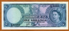 FIJI, 5 shillings, 1965, P-51e, QEII, UNC