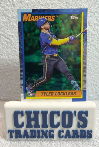 2025 Topps Series 1 Tyler Locklear Green Ice Crackle 94/99 #T90-6 RC SSP - Picture 1 of 3