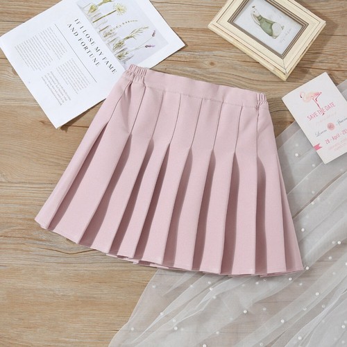 Kids Girls Pleated Plaid Mini Skirt w/Shorts Uniform School Tennis Skater Skirts - Picture 9 of 19