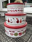 Set Of 3 Waitrose Nesting Festive Cake Tins