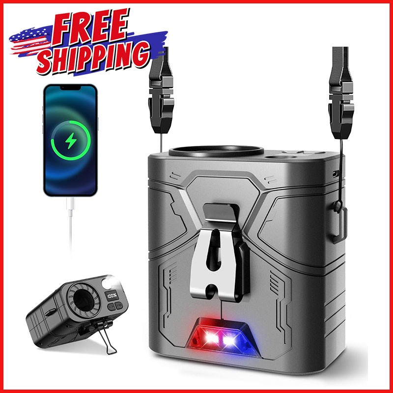 PORTABLE WAIST FAN 20000mAh Clip-On Wearable Belt 5-Speed Fans Motor 20000RPM