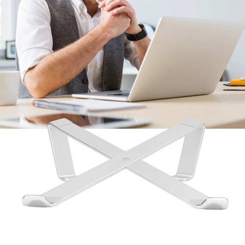 Laptop Stand Aluminum Alloy Silver Foldable Design Regulable Height Heat D AM - Afbeelding 17 van 23