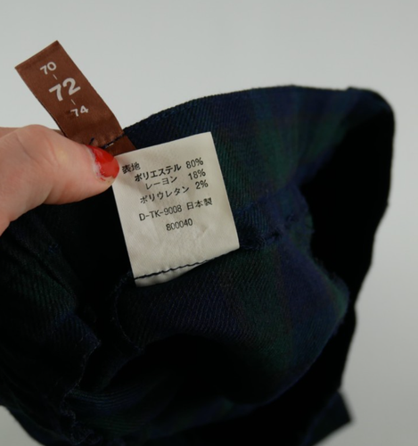 vintage 90s womens shorts wide culottes blue navy tartan check pants small 8 10 - Picture 10 of 10