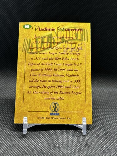 1996 Score Board All Sport Vladimir Guerrero Rookie RC Base #95 🔥⚾️🔥 - Picture 2 of 2