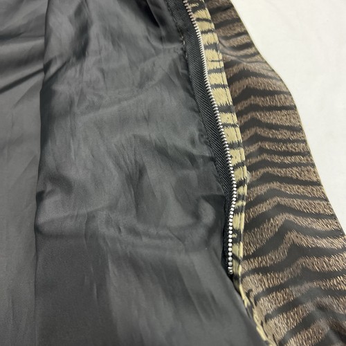 GALLERY Swing Raincoat Velvet Hood Tiger Pattern Hidden Buttons Size Small - Picture 12 of 13