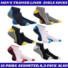 Mens Trainer Liner Ankle Socks Funky Designs Adults Sports Running Socks 791