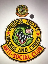 WEIRDOS CAR CULTURE PAIR LARGE+ SMALL EMBROIDERED CLOTH PATCHES JACKET